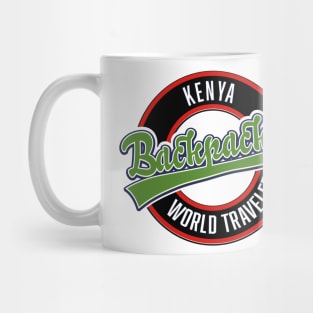 Kenya backpacker world traveler logo Mug